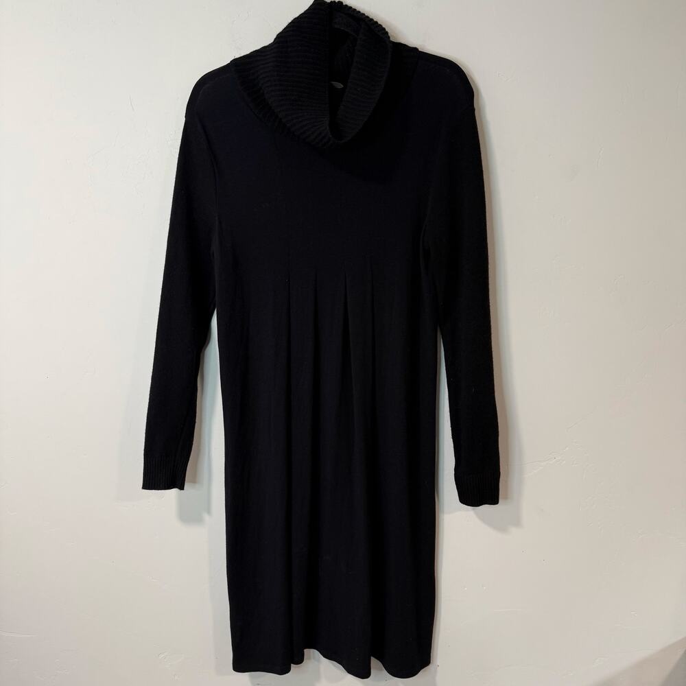 Weekend Max Mara Women's Long Sleeve Dress Wool Blend Cowlneck Black Large‎